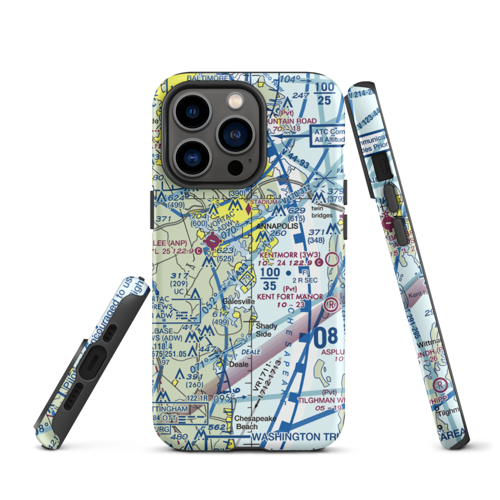 South River Seaplane Base (MD81) VFR Sectional  Tough iPhone Case iPhone 13 Pro model shown