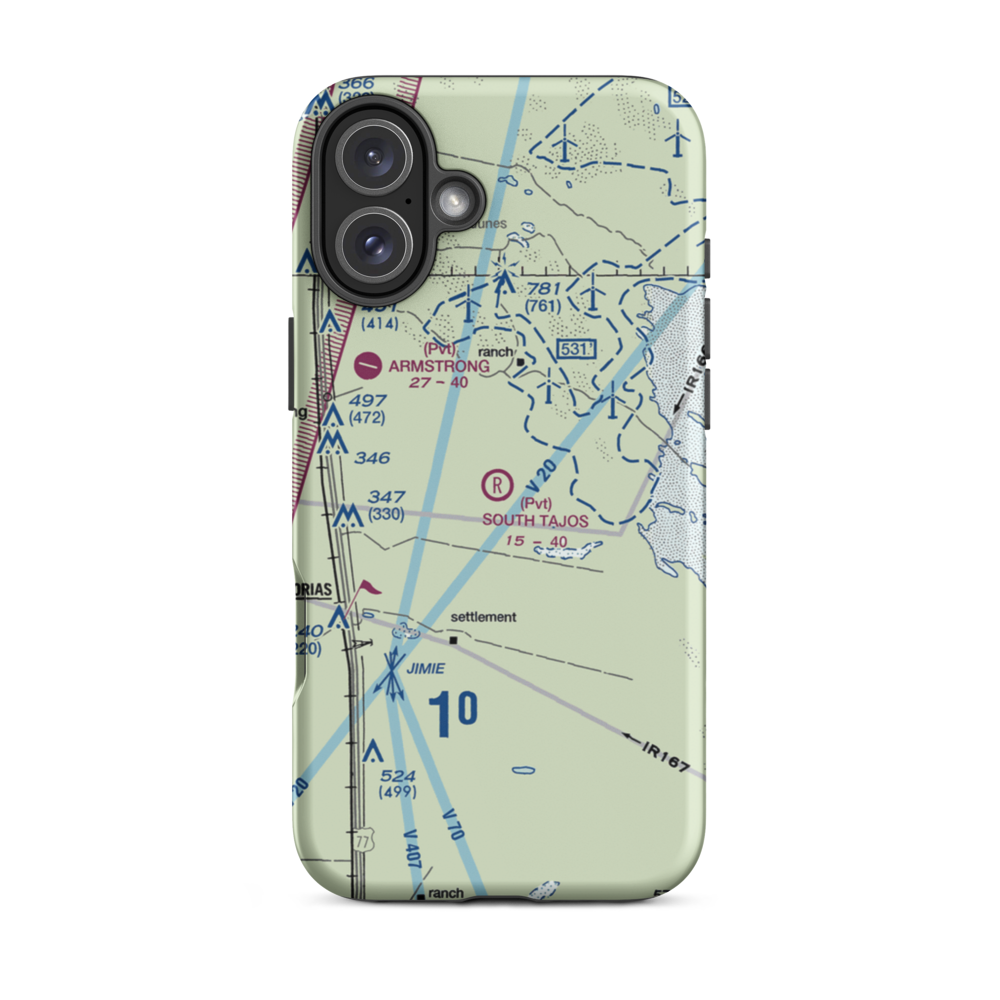 South Tajos Ranch Airport (XS92) VFR Sectional  Tough iPhone Case iPhone 16 Plus model shown