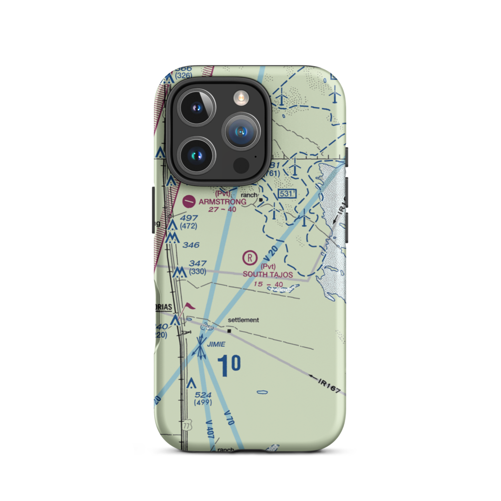 South Tajos Ranch Airport (XS92) VFR Sectional  Tough iPhone Case iPhone 16 Pro model shown