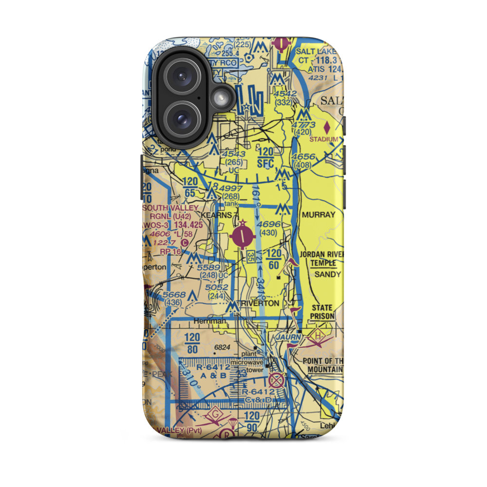 South Valley Regional Airport (U42) VFR Sectional  Tough iPhone Case iPhone 16 Plus model shown