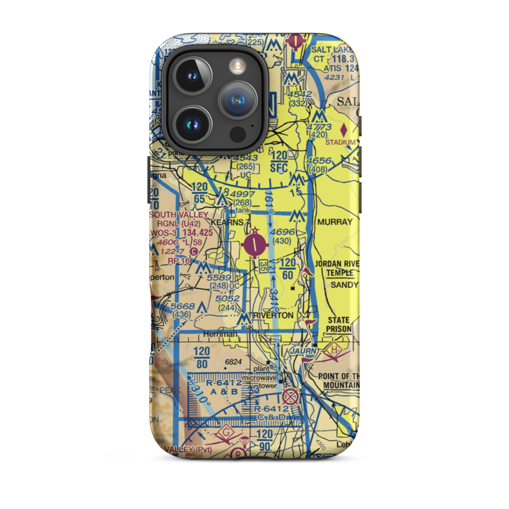 South Valley Regional Airport (U42) VFR Sectional  Tough iPhone Case iPhone 16 Pro Max model shown