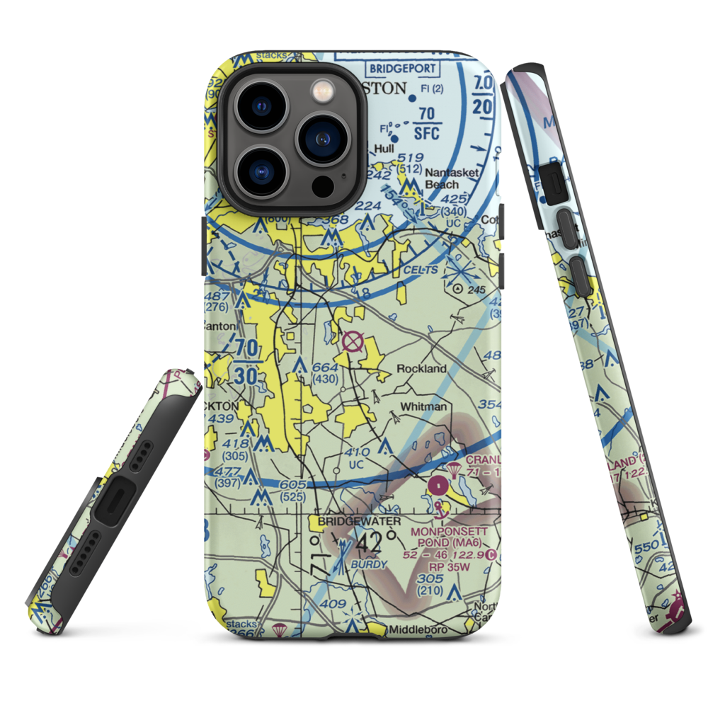 South Weymouth Naval Air Station (NZW) VFR Sectional  Tough iPhone Case iPhone 13 Pro Max model shown