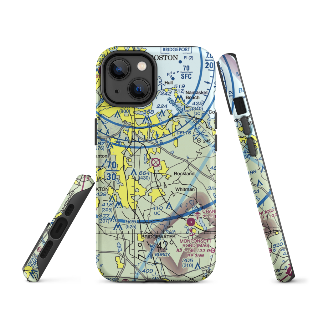 South Weymouth Naval Air Station (NZW) VFR Sectional  Tough iPhone Case iPhone 14 model shown