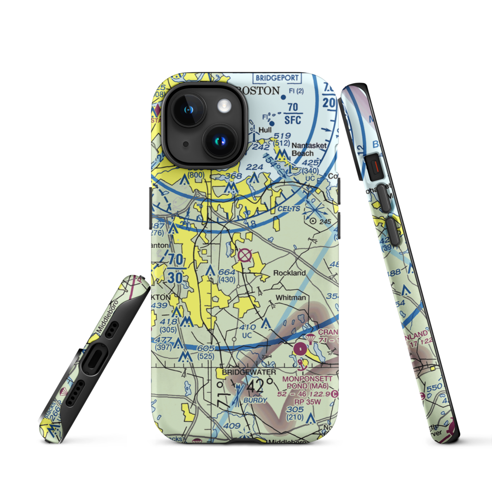 South Weymouth Naval Air Station (NZW) VFR Sectional  Tough iPhone Case iPhone 15 model shown