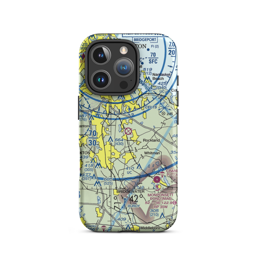 South Weymouth Naval Air Station (NZW) VFR Sectional  Tough iPhone Case iPhone 16 Pro model shown