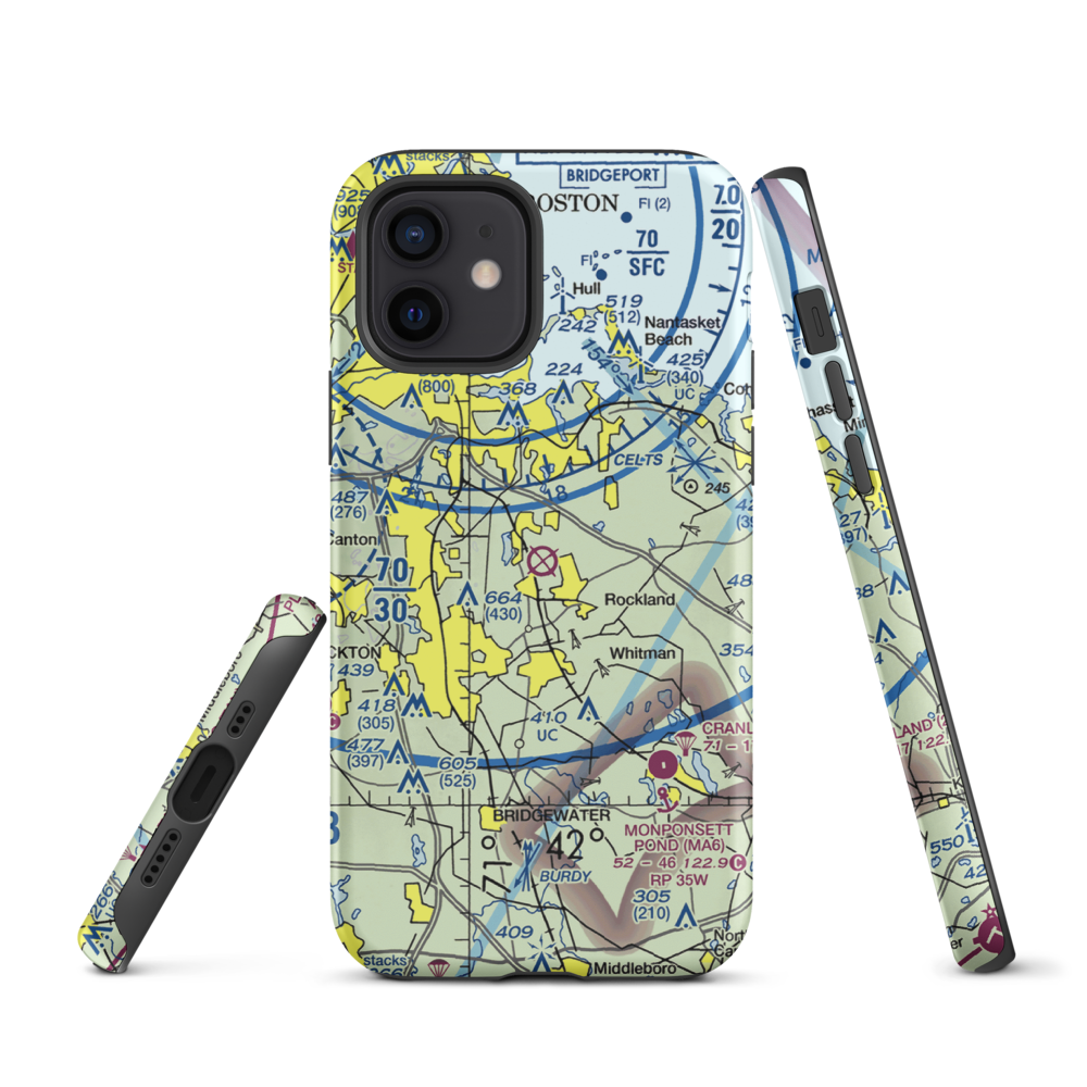 South Weymouth Naval Air Station (NZW) VFR Sectional  Tough iPhone Case iPhone 12 model shown