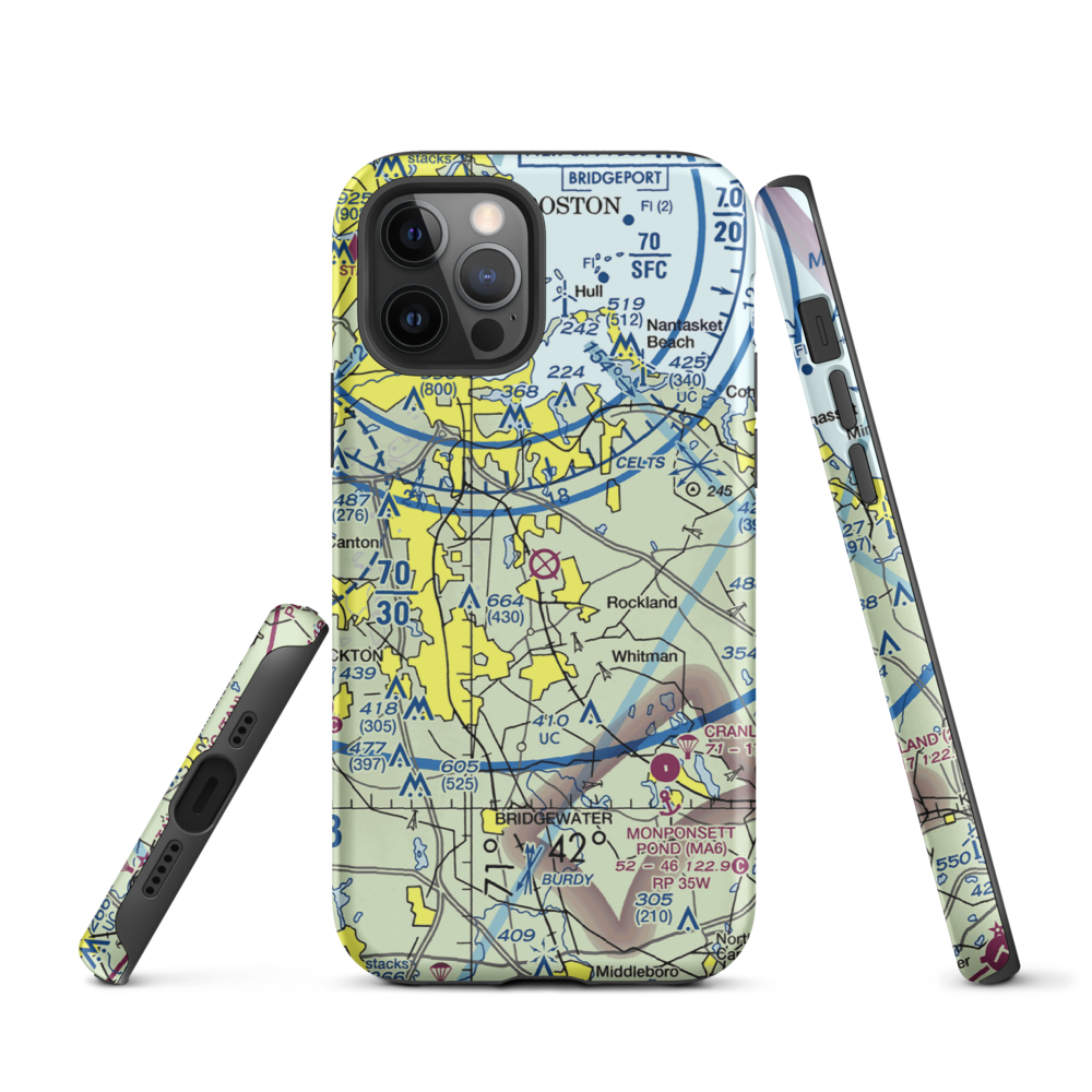 South Weymouth Naval Air Station (NZW) VFR Sectional  Tough iPhone Case iPhone 12 Pro model shown