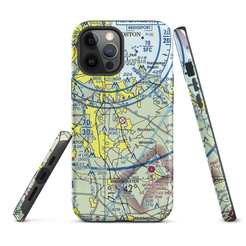 South Weymouth Naval Air Station (NZW) VFR Sectional  Tough iPhone Case iPhone 12 Pro Max model shown
