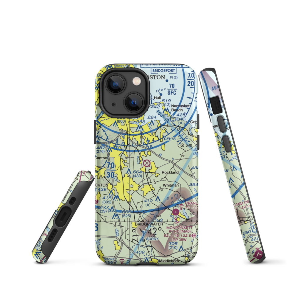 South Weymouth Naval Air Station (NZW) VFR Sectional  Tough iPhone Case iPhone 13 mini model shown