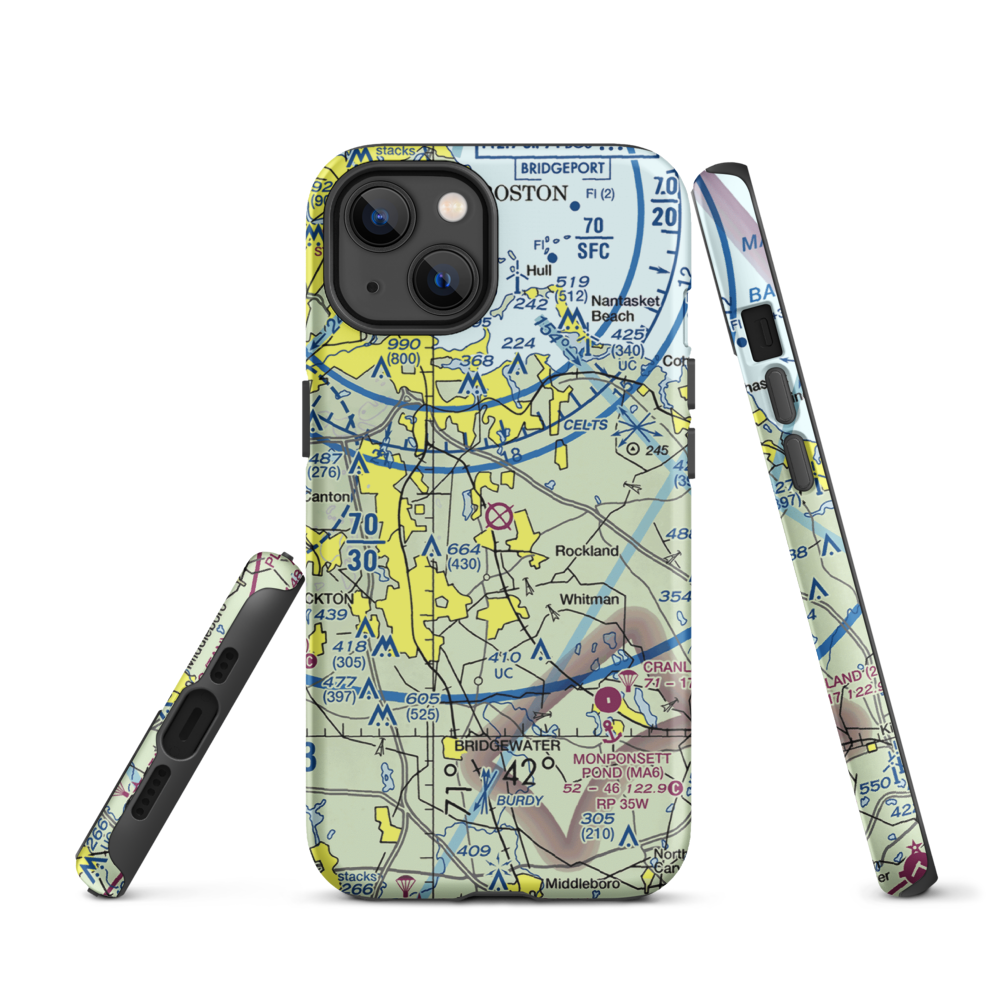 South Weymouth Naval Air Station (NZW) VFR Sectional  Tough iPhone Case iPhone 13 model shown