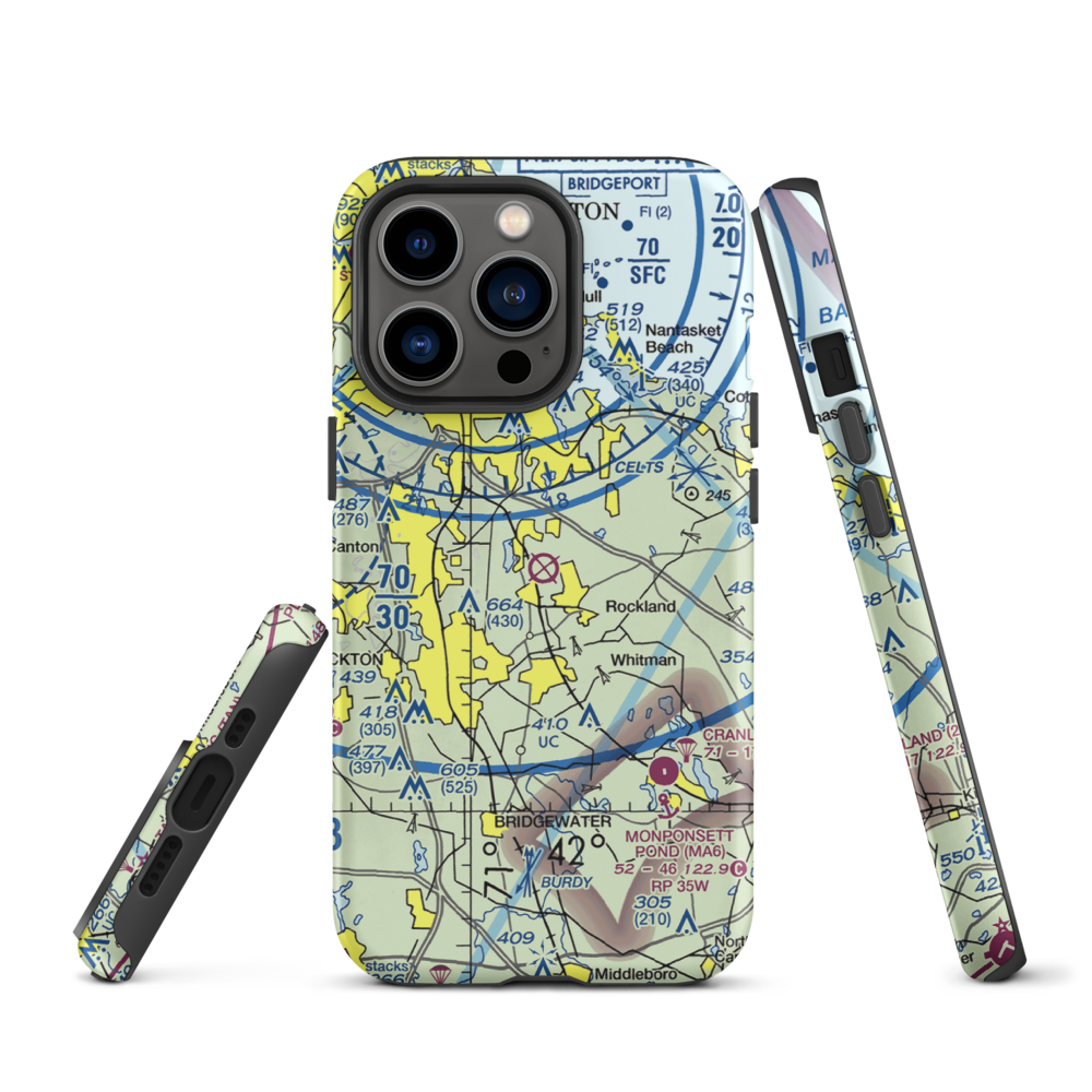 South Weymouth Naval Air Station (NZW) VFR Sectional  Tough iPhone Case iPhone 13 Pro model shown