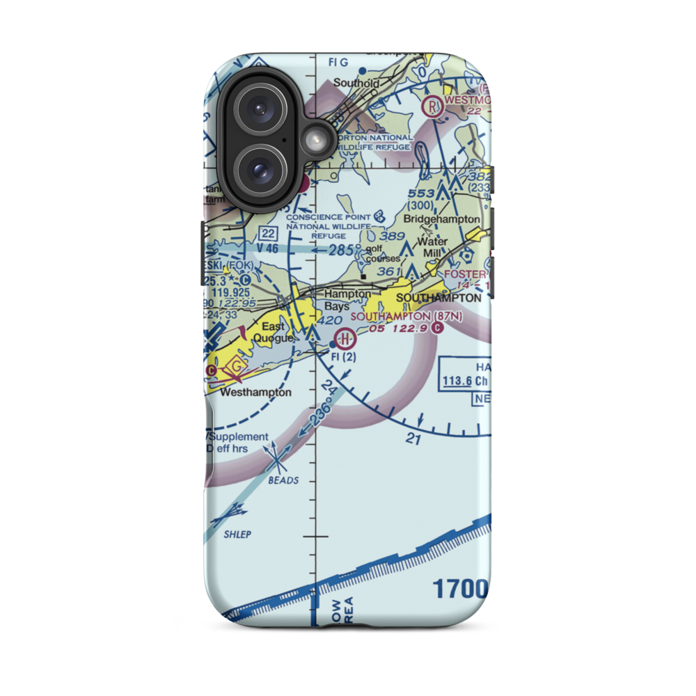 Southampton Heliport (87N) VFR Sectional  Tough iPhone Case iPhone 16 Plus model shown