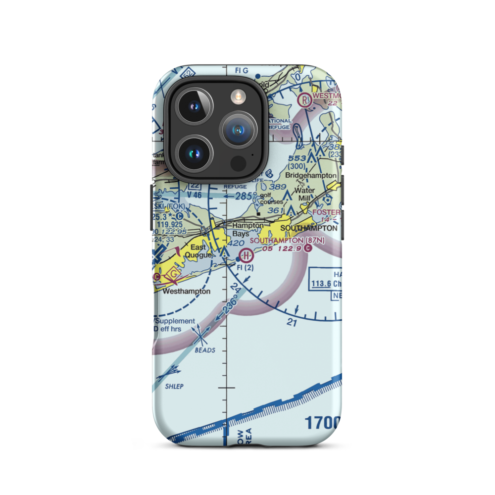 Southampton Heliport (87N) VFR Sectional  Tough iPhone Case iPhone 16 Pro model shown