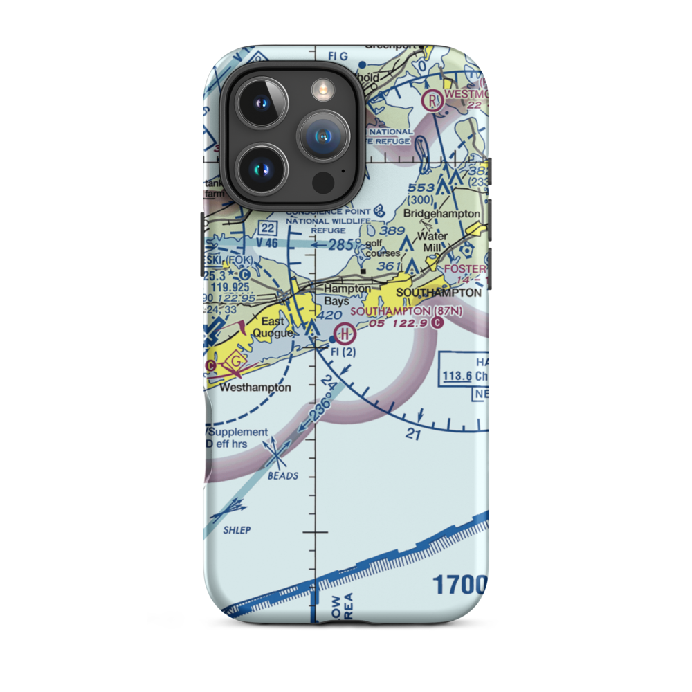 Southampton Heliport (87N) VFR Sectional  Tough iPhone Case iPhone 16 Pro Max model shown