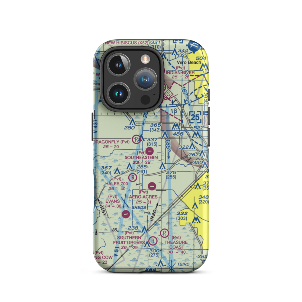 Southeastern Airport (FD30) VFR Sectional  Tough iPhone Case iPhone 16 Pro model shown