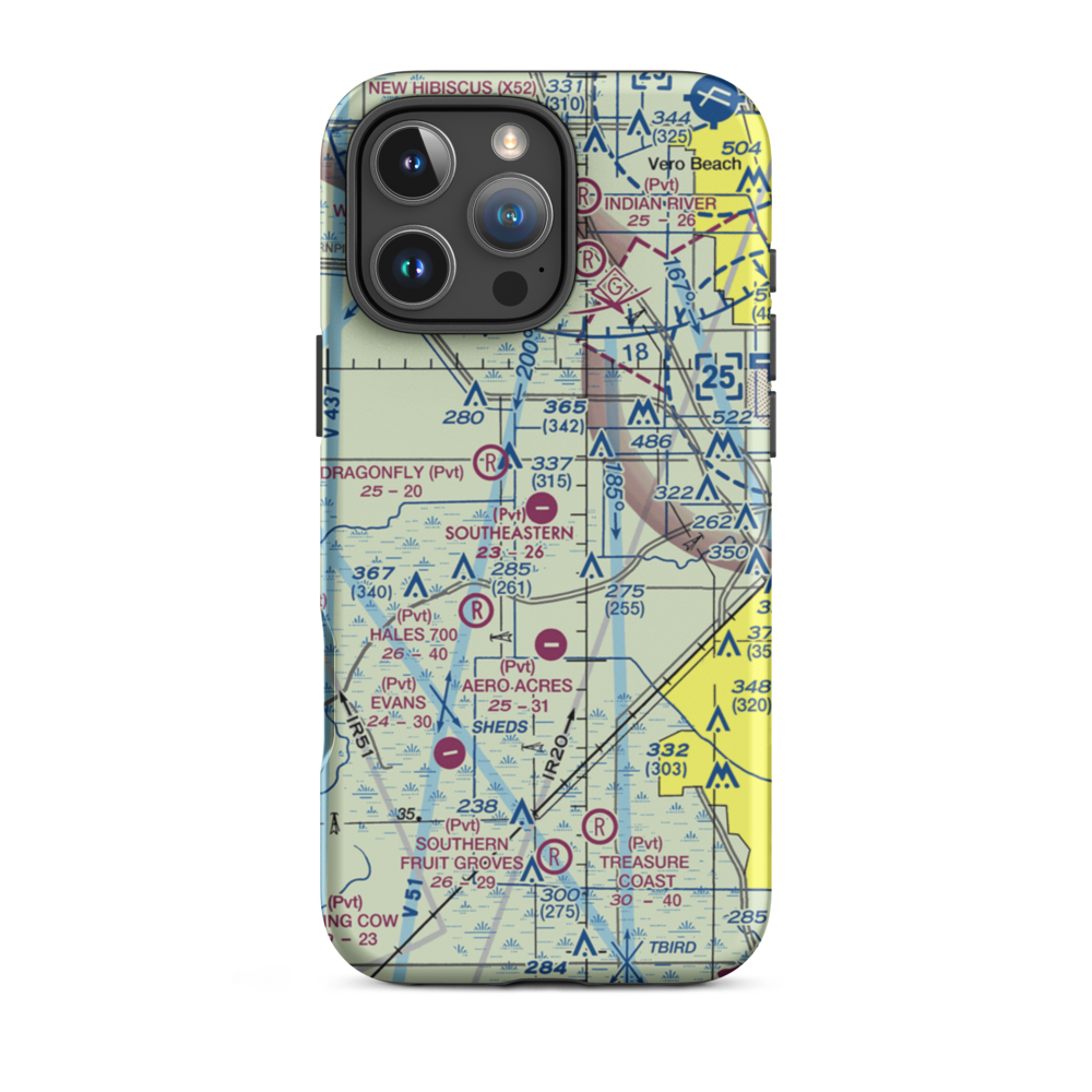 Southeastern Airport (FD30) VFR Sectional  Tough iPhone Case iPhone 16 Pro Max model shown
