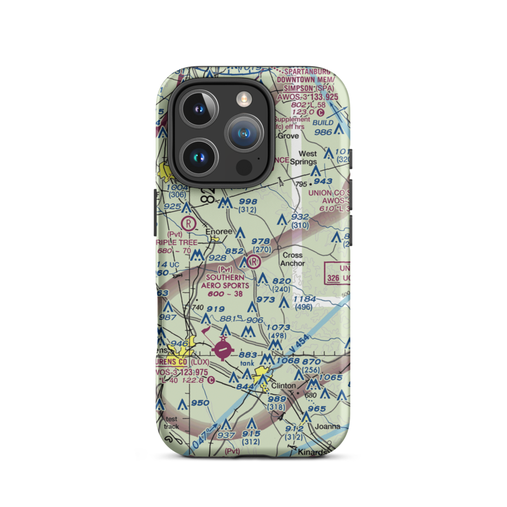 Southern Aero Sports Airport (16SC) VFR Sectional  Tough iPhone Case iPhone 16 Pro model shown