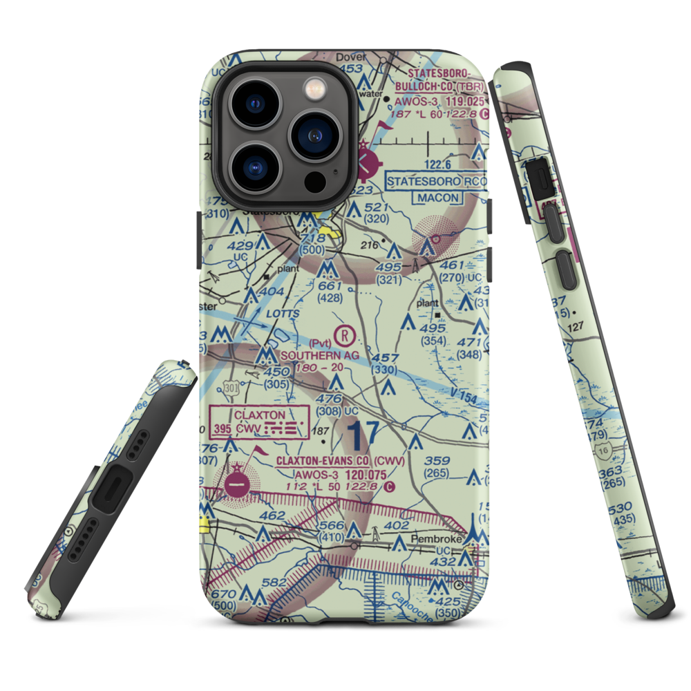 Southern Agricultural Aviation Airport (1GA4) VFR Sectional  Tough iPhone Case iPhone 13 Pro Max model shown
