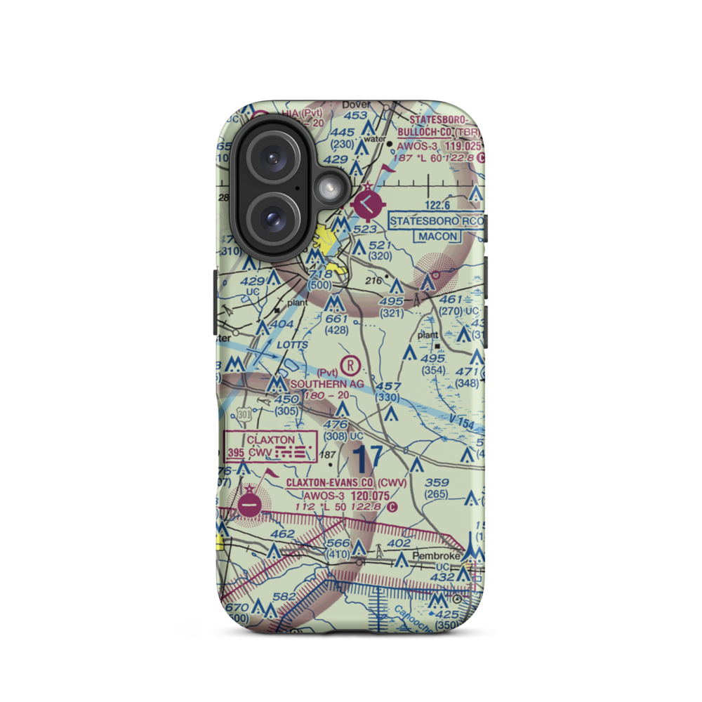 Southern Agricultural Aviation Airport (1GA4) VFR Sectional  Tough iPhone Case iPhone 16 model shown
