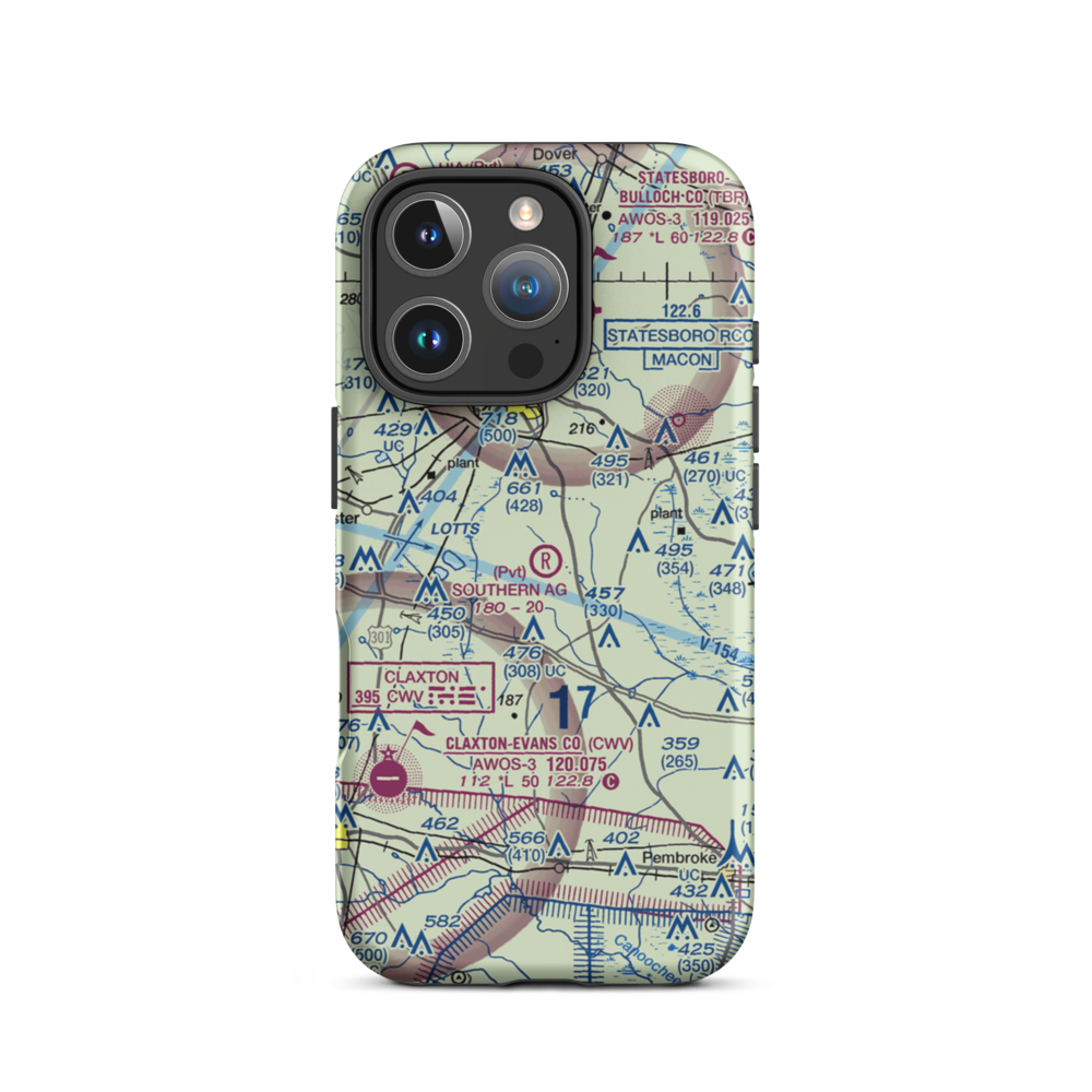 Southern Agricultural Aviation Airport (1GA4) VFR Sectional  Tough iPhone Case iPhone 16 Pro model shown