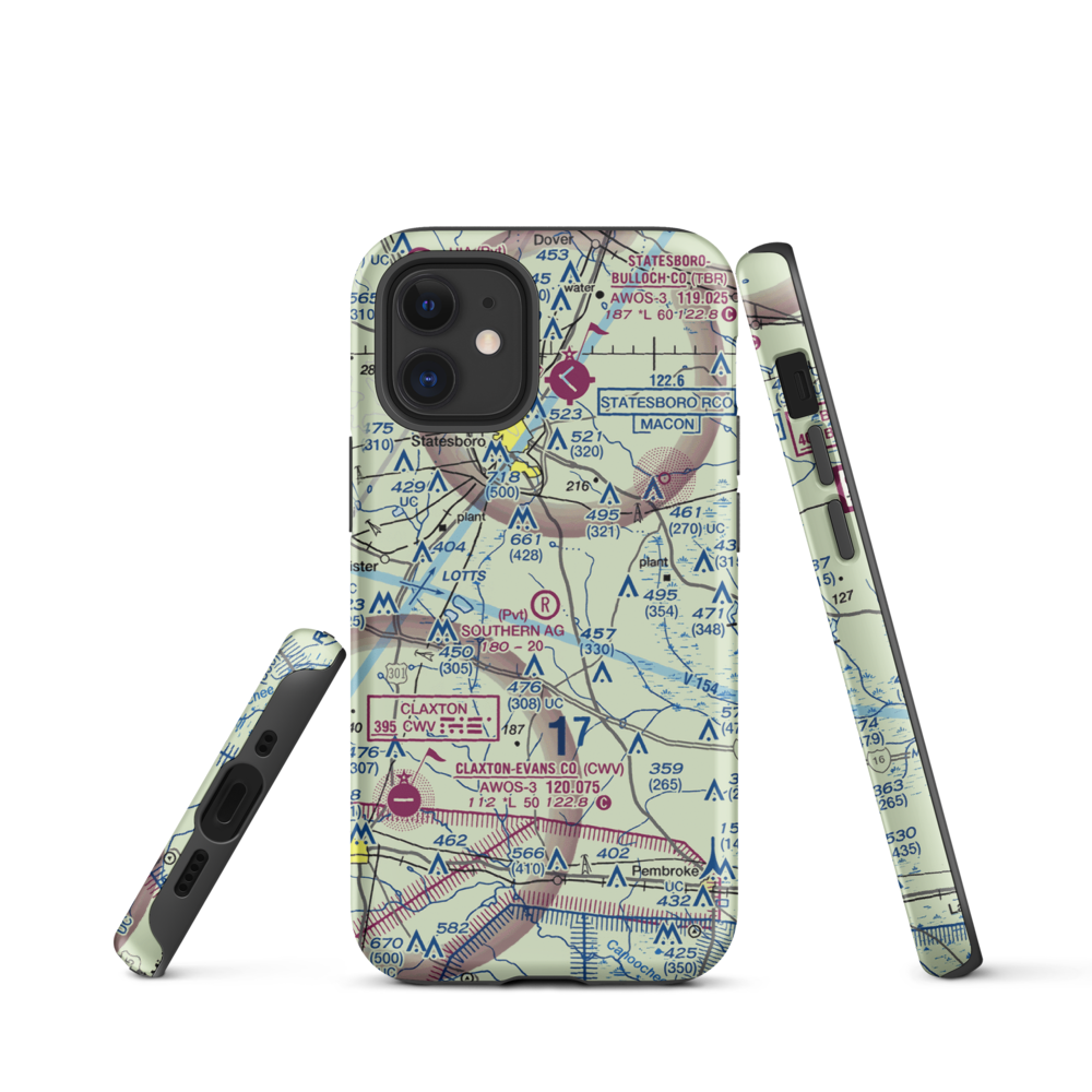 Southern Agricultural Aviation Airport (1GA4) VFR Sectional  Tough iPhone Case iPhone 12 mini model shown