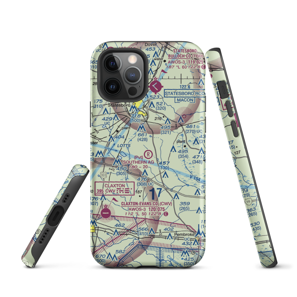 Southern Agricultural Aviation Airport (1GA4) VFR Sectional  Tough iPhone Case iPhone 12 Pro model shown