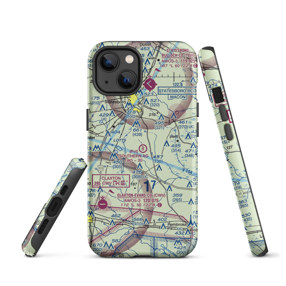Southern Agricultural Aviation Airport (1GA4) VFR Sectional  Tough iPhone Case iPhone 13 model shown