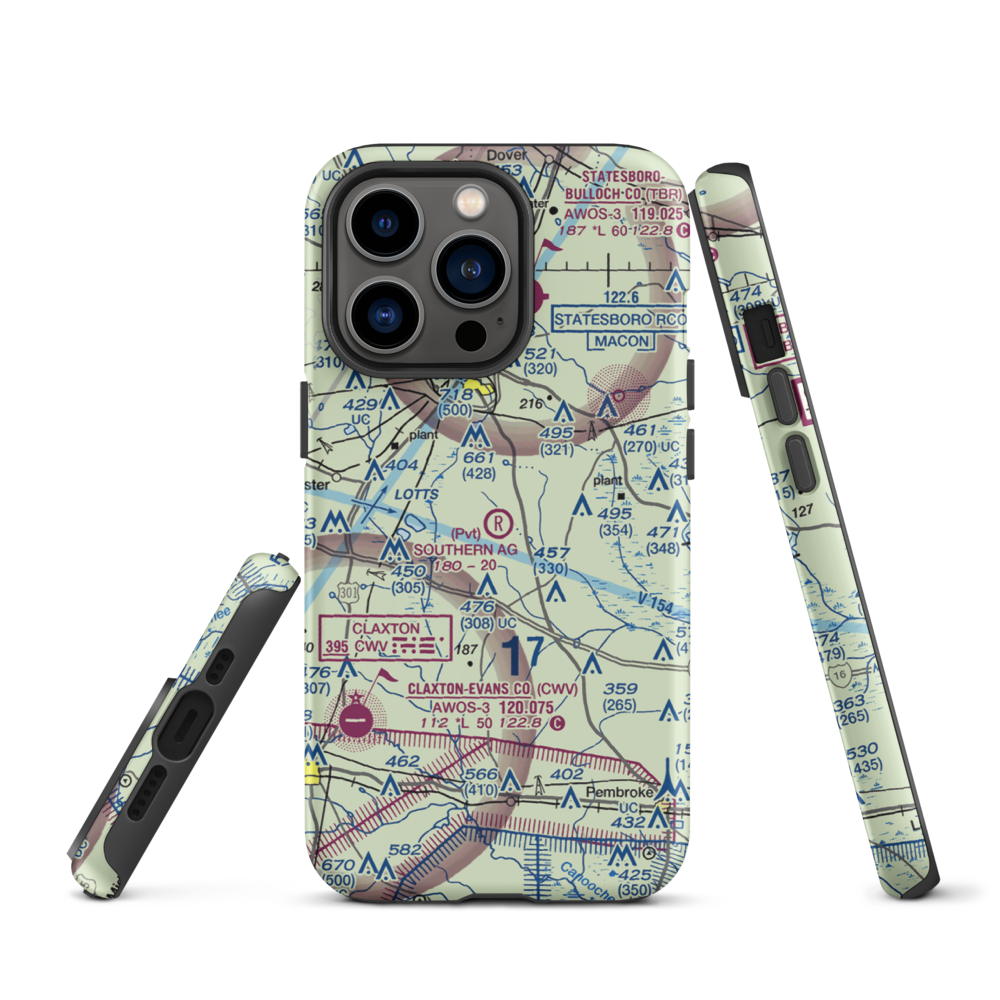 Southern Agricultural Aviation Airport (1GA4) VFR Sectional  Tough iPhone Case iPhone 13 Pro model shown