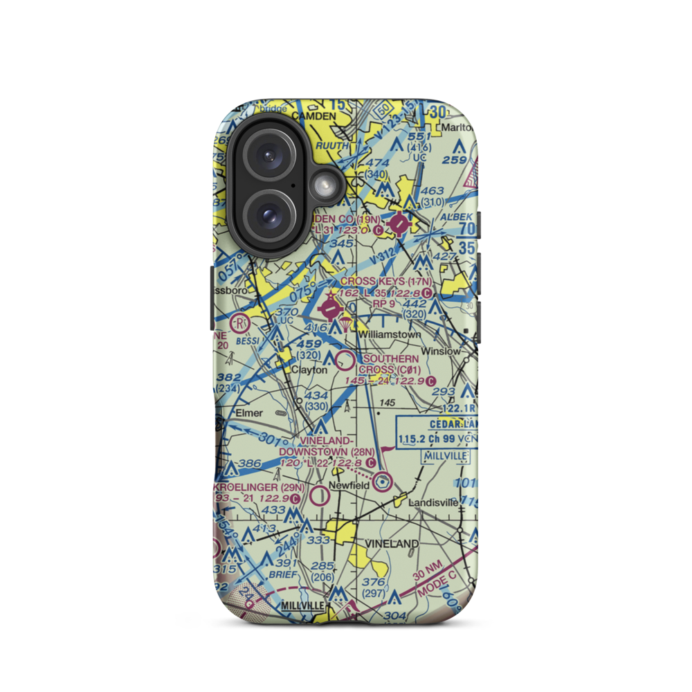Southern Cross Airport (C01) VFR Sectional  Tough iPhone Case iPhone 16 model shown