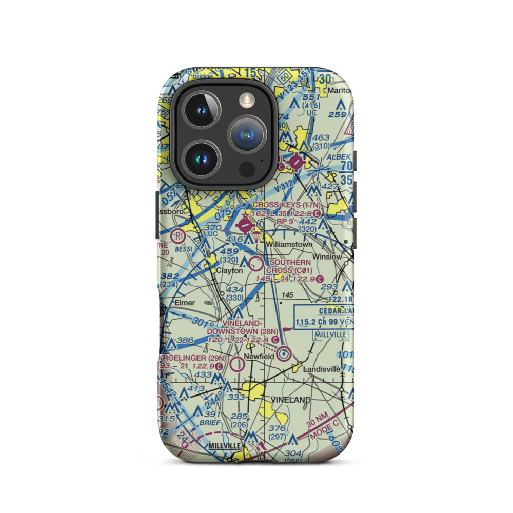 Southern Cross Airport (C01) VFR Sectional  Tough iPhone Case iPhone 16 Pro model shown