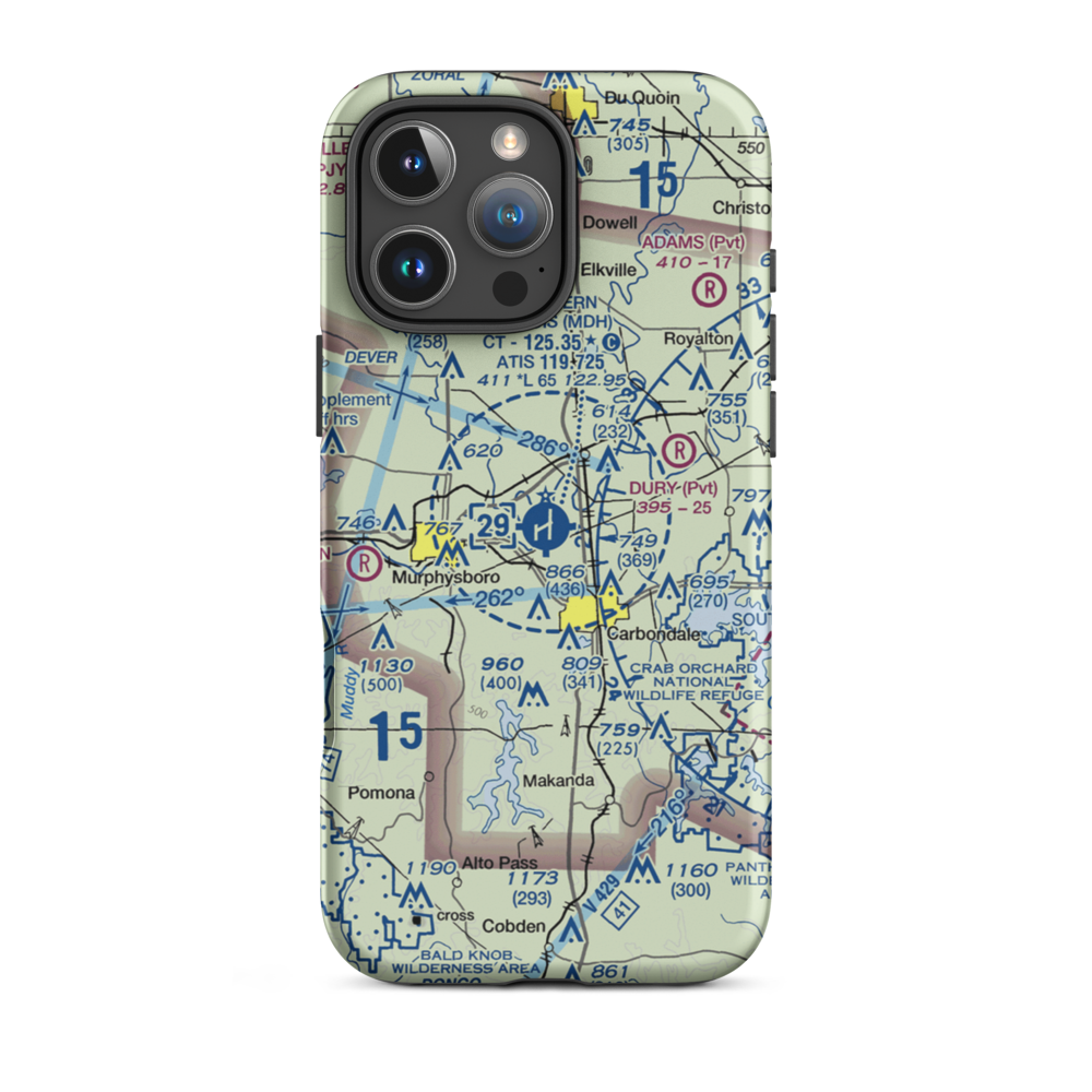 Southern Illinois Airport (MDH) VFR Sectional  Tough iPhone Case iPhone 16 Pro Max model shown