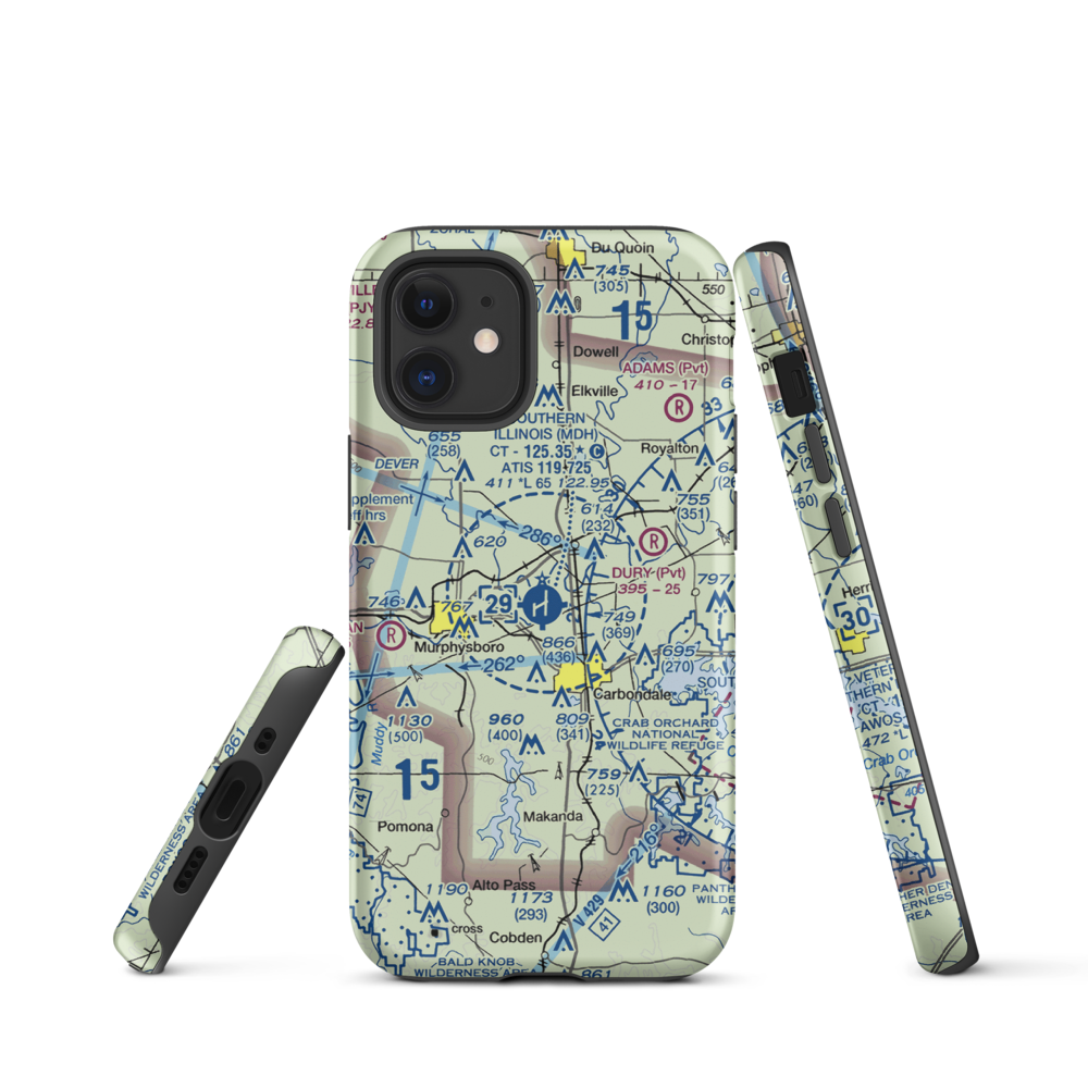 Southern Illinois Airport (MDH) VFR Sectional  Tough iPhone Case iPhone 12 mini model shown