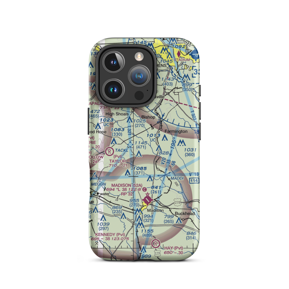 Southern Oaks Airport (GE35) VFR Sectional  Tough iPhone Case iPhone 16 Pro model shown
