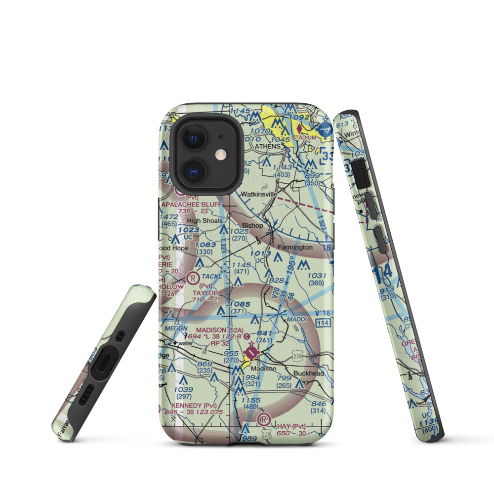 Southern Oaks Airport (GE35) VFR Sectional  Tough iPhone Case iPhone 12 mini model shown