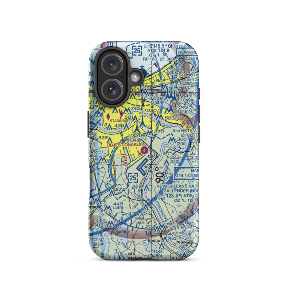 Southern Seaplane Airport (65LA) VFR Sectional  Tough iPhone Case iPhone 16 model shown