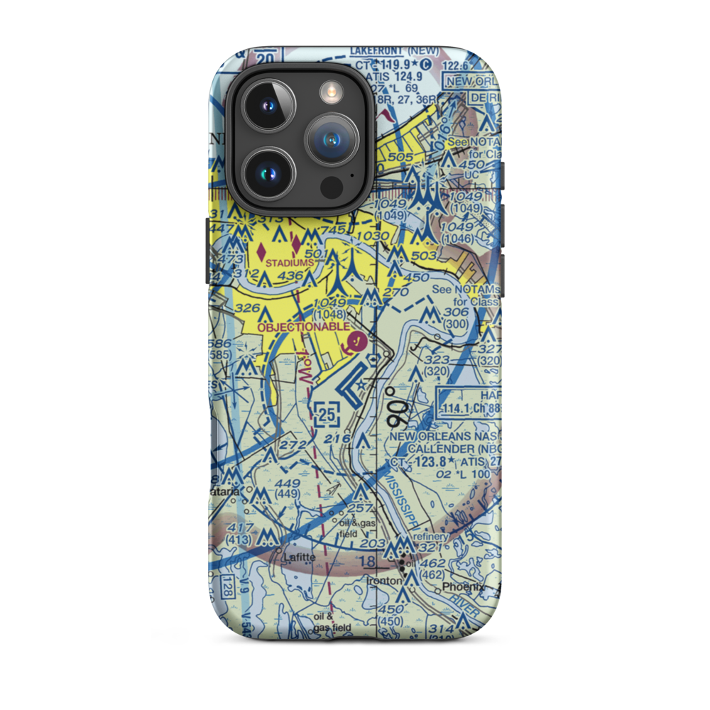 Southern Seaplane Airport (65LA) VFR Sectional  Tough iPhone Case iPhone 16 Pro Max model shown