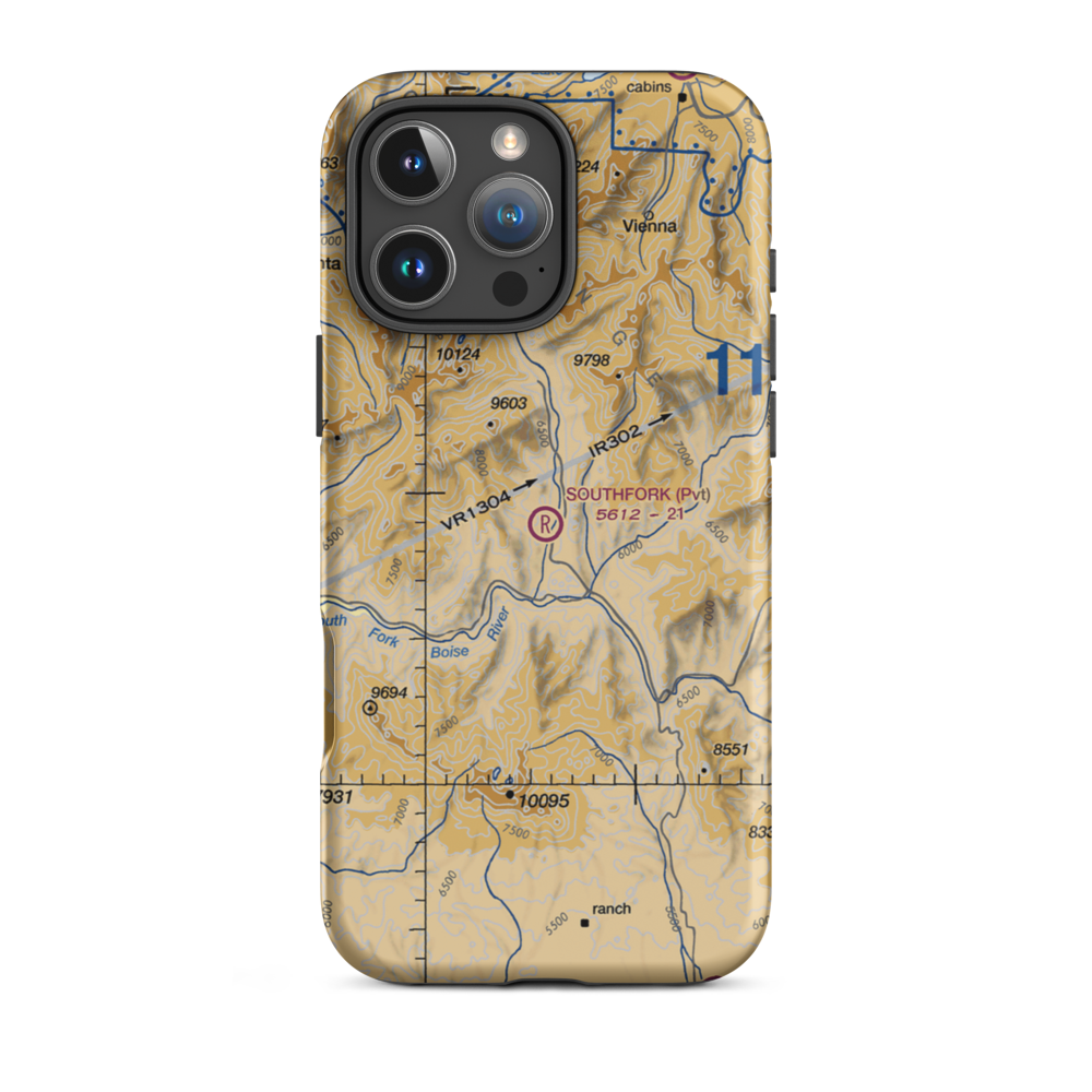 Southfork Airport (23ID) VFR Sectional  Tough iPhone Case iPhone 16 Pro Max model shown
