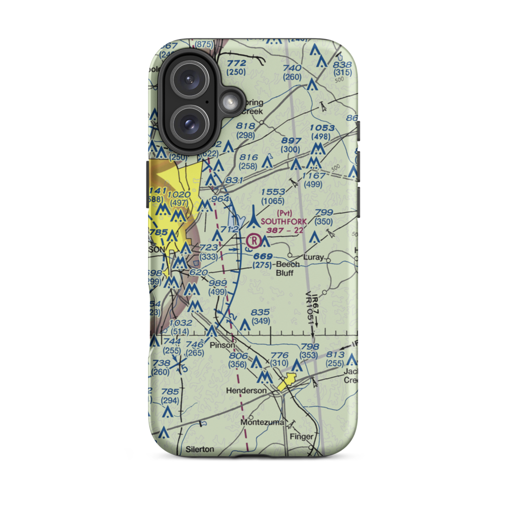 Southfork Airport (4TN9) VFR Sectional  Tough iPhone Case iPhone 16 Plus model shown