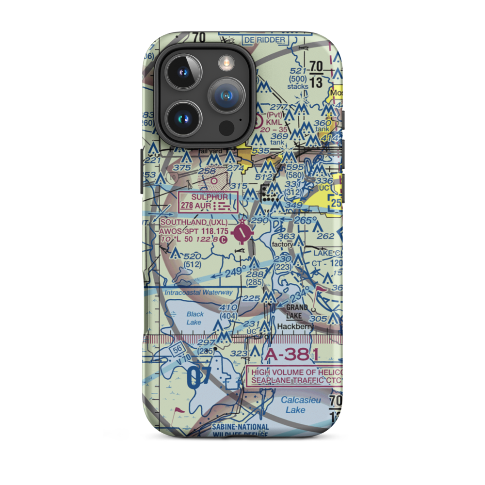 Southland Field (UXL) VFR Sectional  Tough iPhone Case iPhone 16 Pro Max model shown