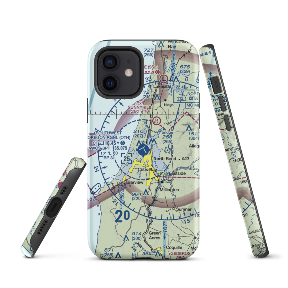 Southwest Oregon Regional Airport (OTH) VFR Sectional  Tough iPhone Case iPhone 12 model shown