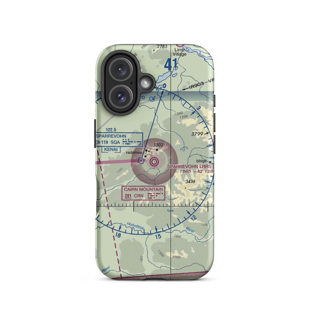 Sparrevohn LRRS Airport (SVW) VFR Sectional  Tough iPhone Case iPhone 16 model shown
