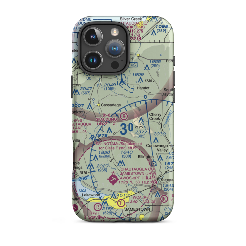 Spaudling Aerodrome (28NY) VFR Sectional  Tough iPhone Case iPhone 16 Pro Max model shown