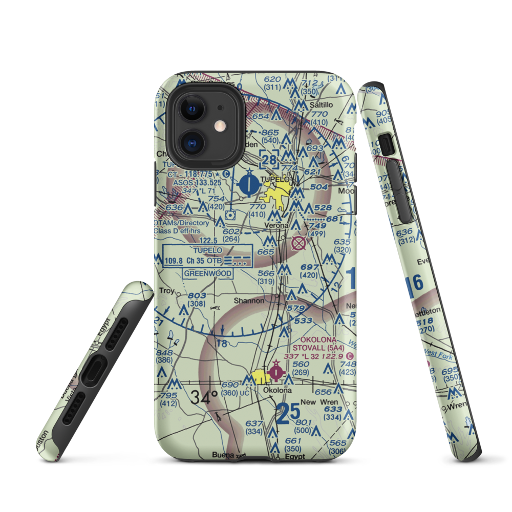 Spearman Field (4MS4) VFR Sectional  Tough iPhone Case iPhone 11 model shown