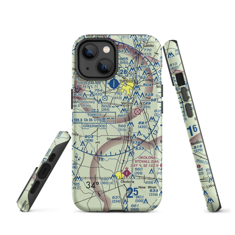 Spearman Field (4MS4) VFR Sectional  Tough iPhone Case iPhone 14 model shown