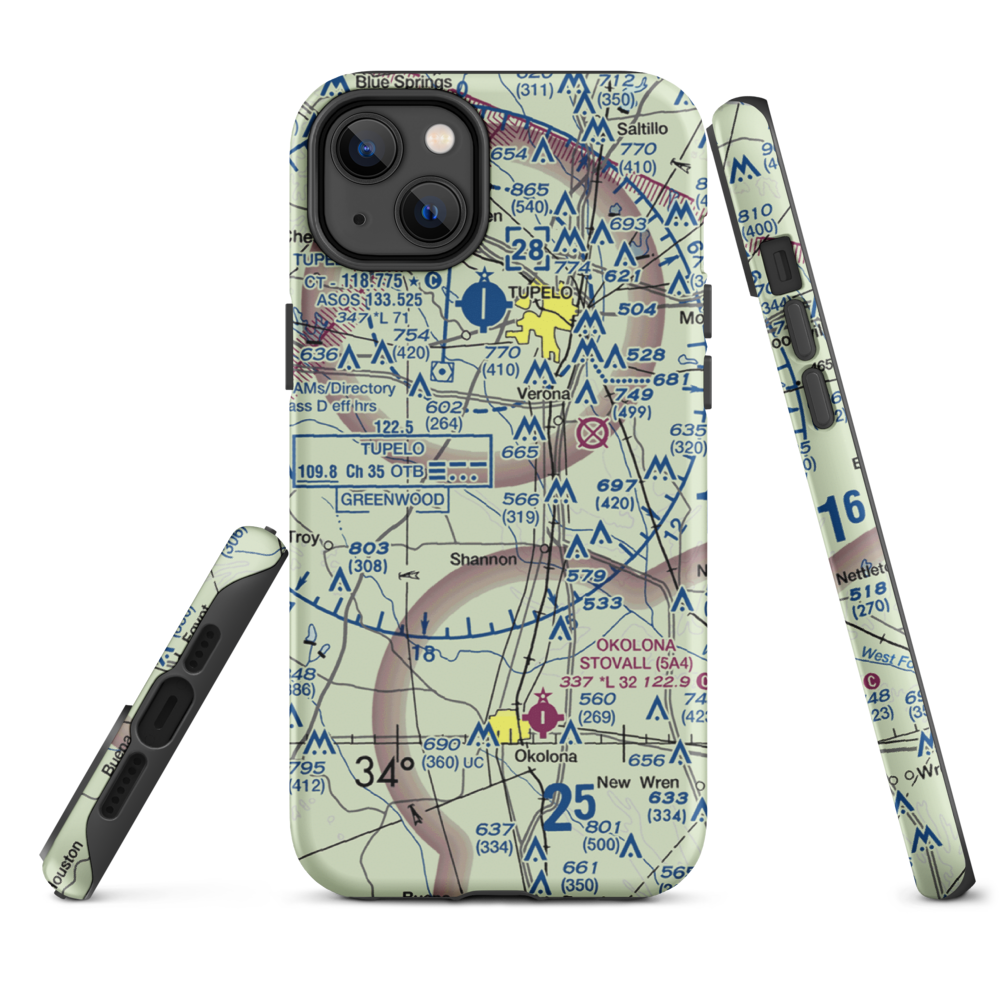 Spearman Field (4MS4) VFR Sectional  Tough iPhone Case iPhone 14 Plus model shown