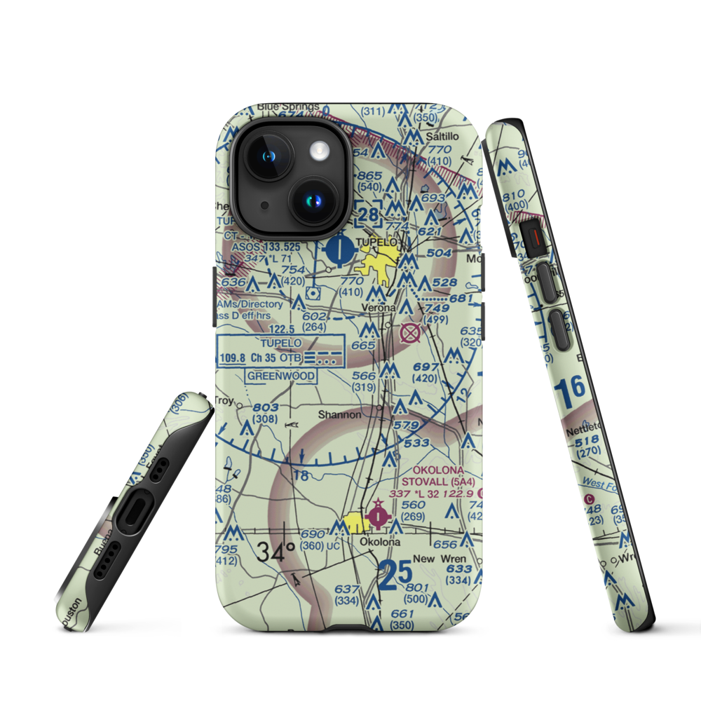 Spearman Field (4MS4) VFR Sectional  Tough iPhone Case iPhone 15 model shown