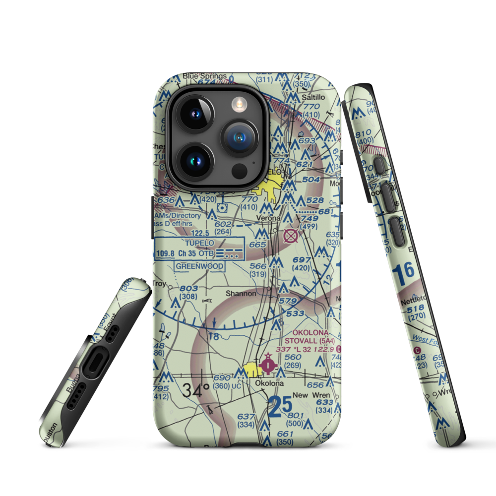 Spearman Field (4MS4) VFR Sectional  Tough iPhone Case iPhone 15 Pro model shown