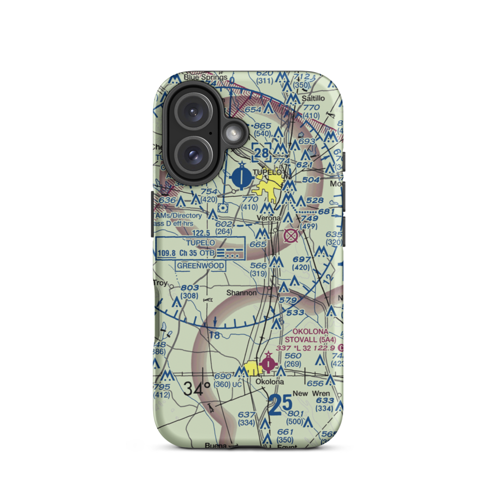 Spearman Field (4MS4) VFR Sectional  Tough iPhone Case iPhone 16 model shown