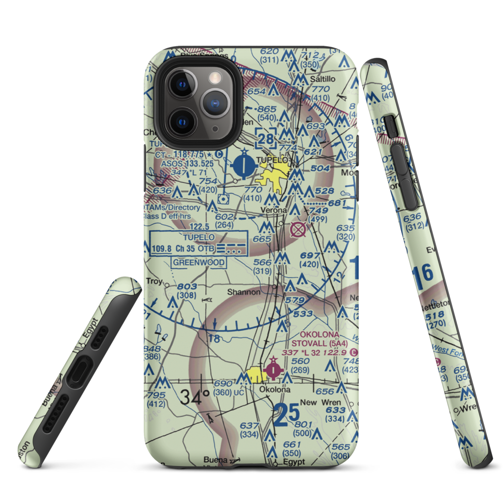 Spearman Field (4MS4) VFR Sectional  Tough iPhone Case iPhone 11 Pro Max model shown