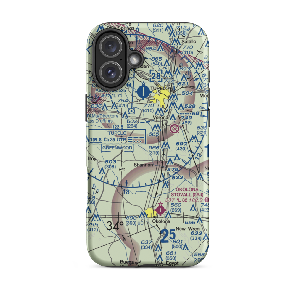 Spearman Field (4MS4) VFR Sectional  Tough iPhone Case iPhone 16 Plus model shown